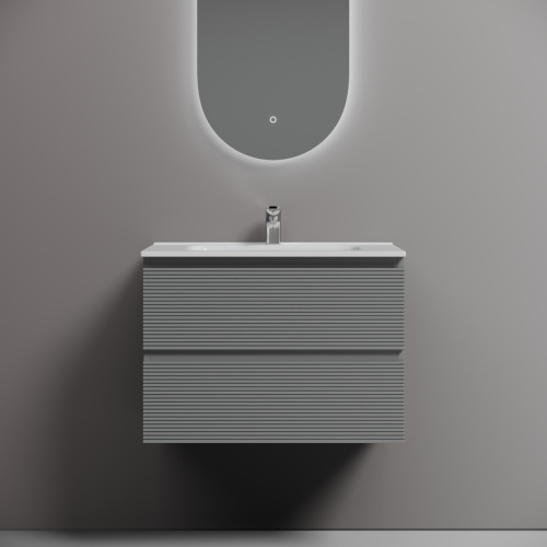 Тумба под раковину Sancos FOLK FL70ES 70х40 подвесная цвет серый - фото 4